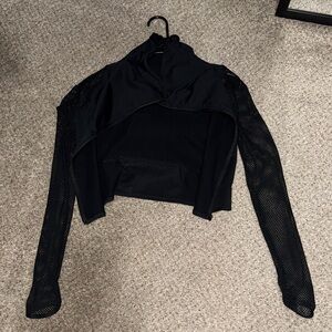 Fabletics cropped Black Mesh long sleeveWomen's Jacket